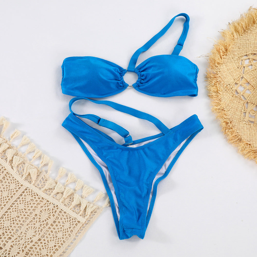 Split Swimsuit Women Solid Color Sexy Nylon Light Bikini Bella Mia